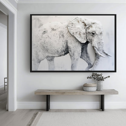 White Elephant Modern Art Framed Canvas