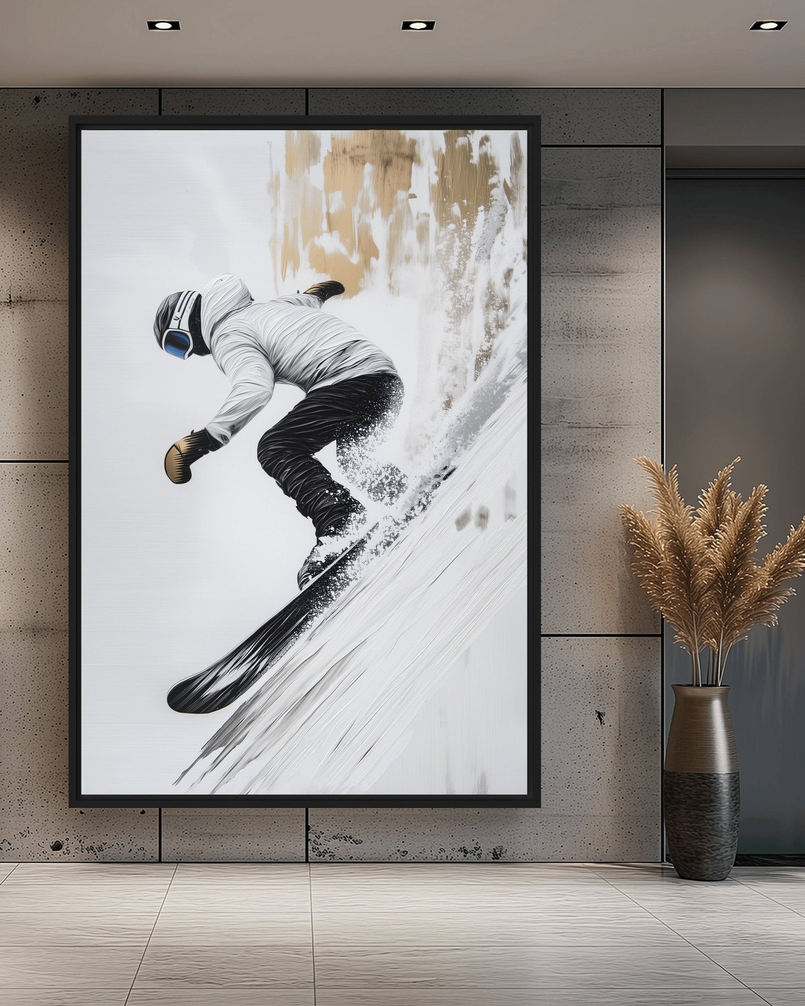 Snowboard Wall Art Framed Canvas