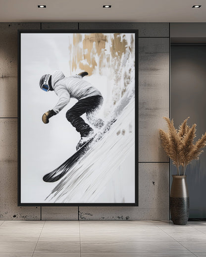 Snowboard Wall Art Framed Canvas