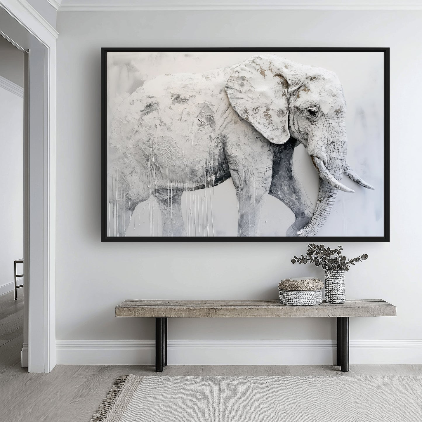 White Elephant Modern Art Digital Print