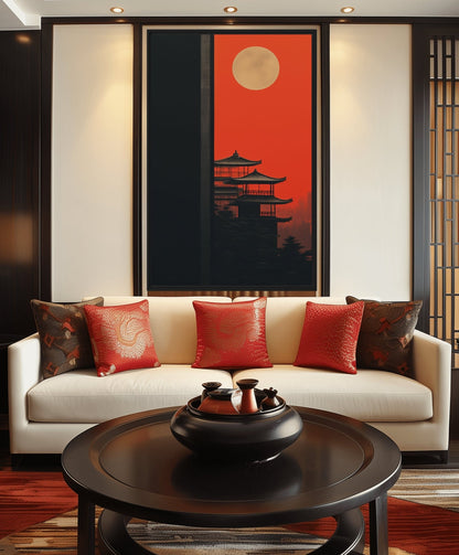 Japanese Minimalist Art Framed Canvas