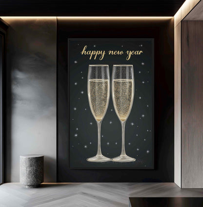 Happy New Year Art Framed Canvas - PaintFu