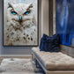 Blue Eyed White Owl Modern Art Digital Print