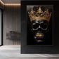 Skull with Golden Crown Gothic Art Framed Canvas