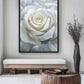 White Rose Floral Art Framed canvas - PaintFu