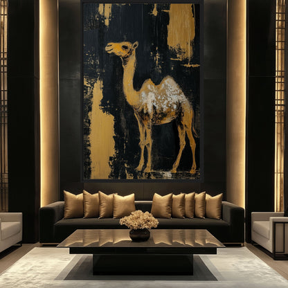 Camel Modern Art Framed Canvas