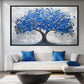 Blue Tree Modern Art Digital Print