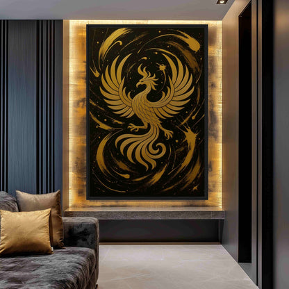 Phoenix Rising Luxury Art Framed Canvas - PaintFu