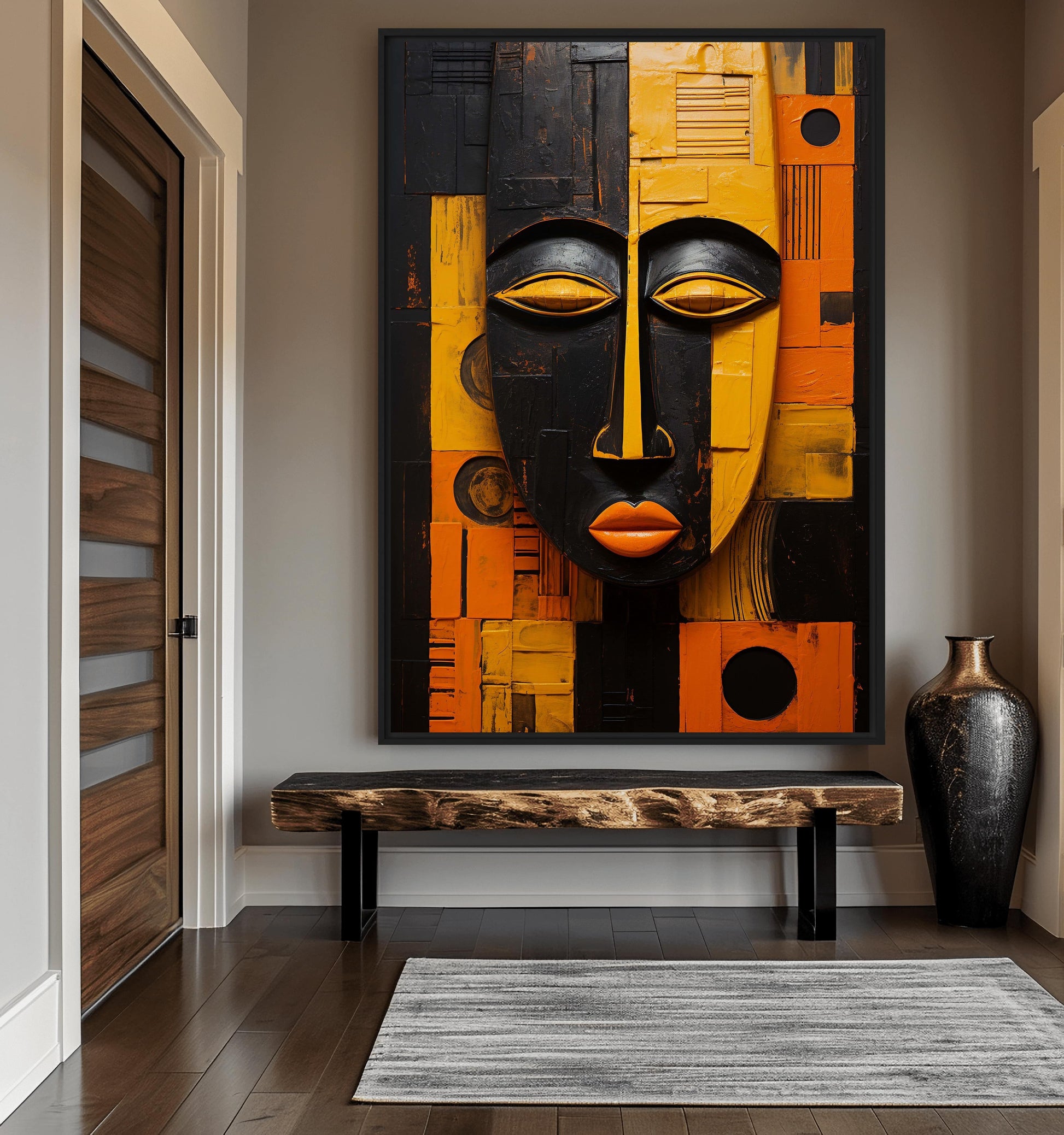 Tribal Mask African Art Framed Poster - PaintFu