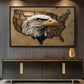 American Eagle Patriotic Art Framed Canvas