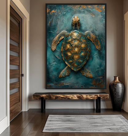 Turtle Modern Art Framed Canvas
