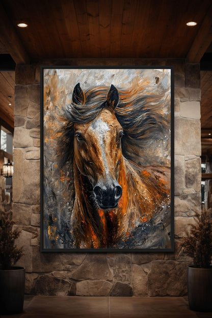 Majestic Brown Horse Framed Canvas
