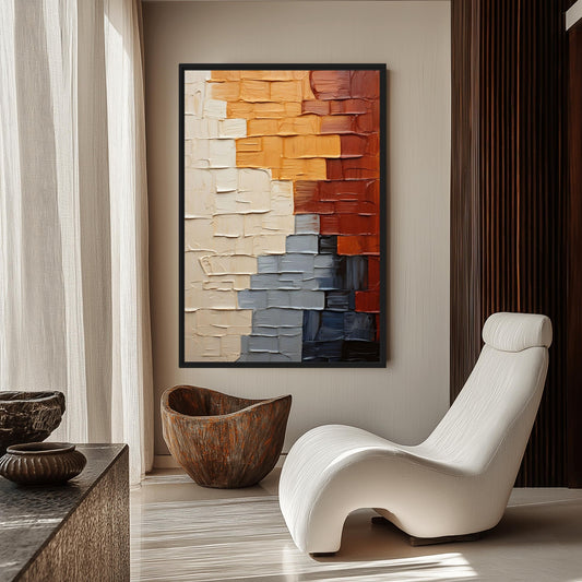 Earth Tone Modern Art Framed Canvas