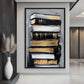 Stack of Books Modern Art Framed Canvas