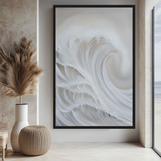 Waves Boho Style Art Framed Canvas