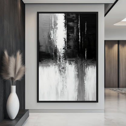 Black White Grey Abstract Art Digital Print