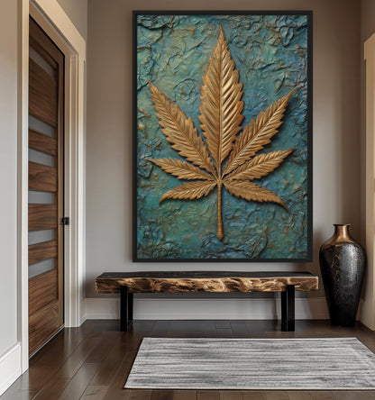 Cannabis Leaf Framed Canvas