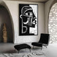 African Tribal Art Black White Digital Print