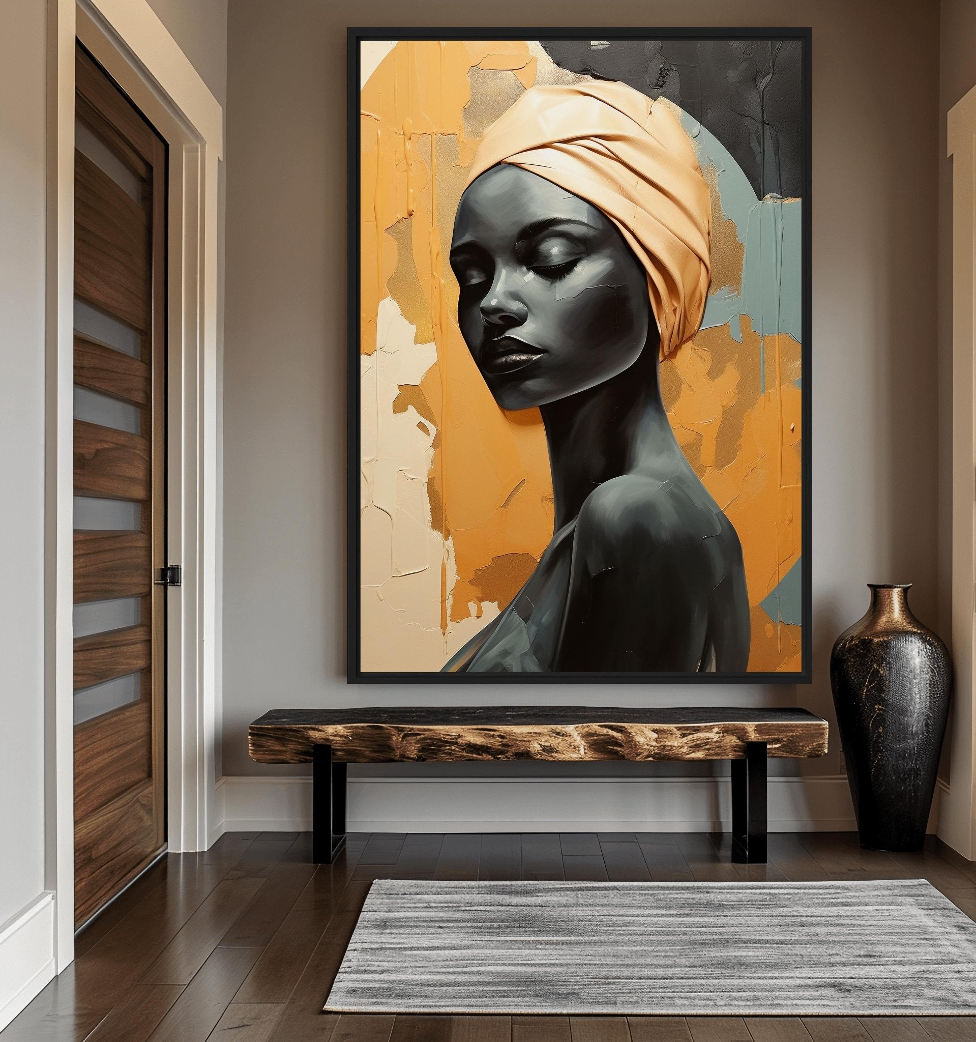 African Woman Abstract Art Digital Print
