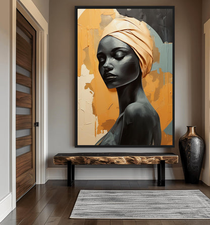 African Woman Abstract Art Digital Print