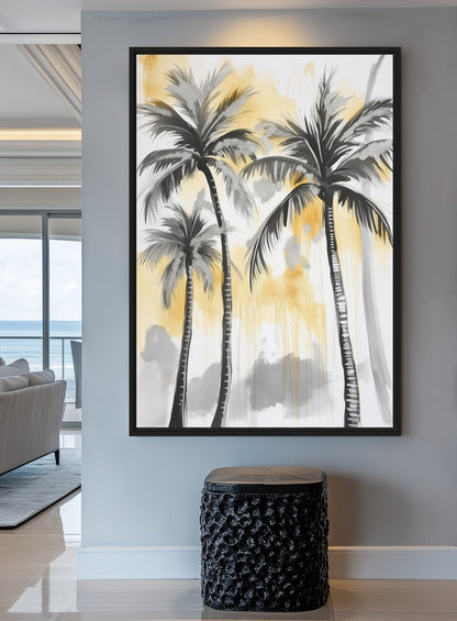 Palm Trees Tropical Art Framed Canvas - PaintFu