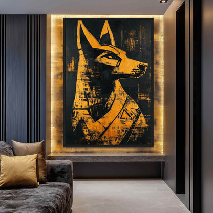 Anubis Egyptian God Canvas Print Detail | PaintFu