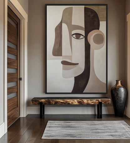 Male Portrait Cubist Art Canvas Print Detail | PaintFu