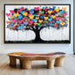 Heart Tree Graffiti Art Framed Canvas
