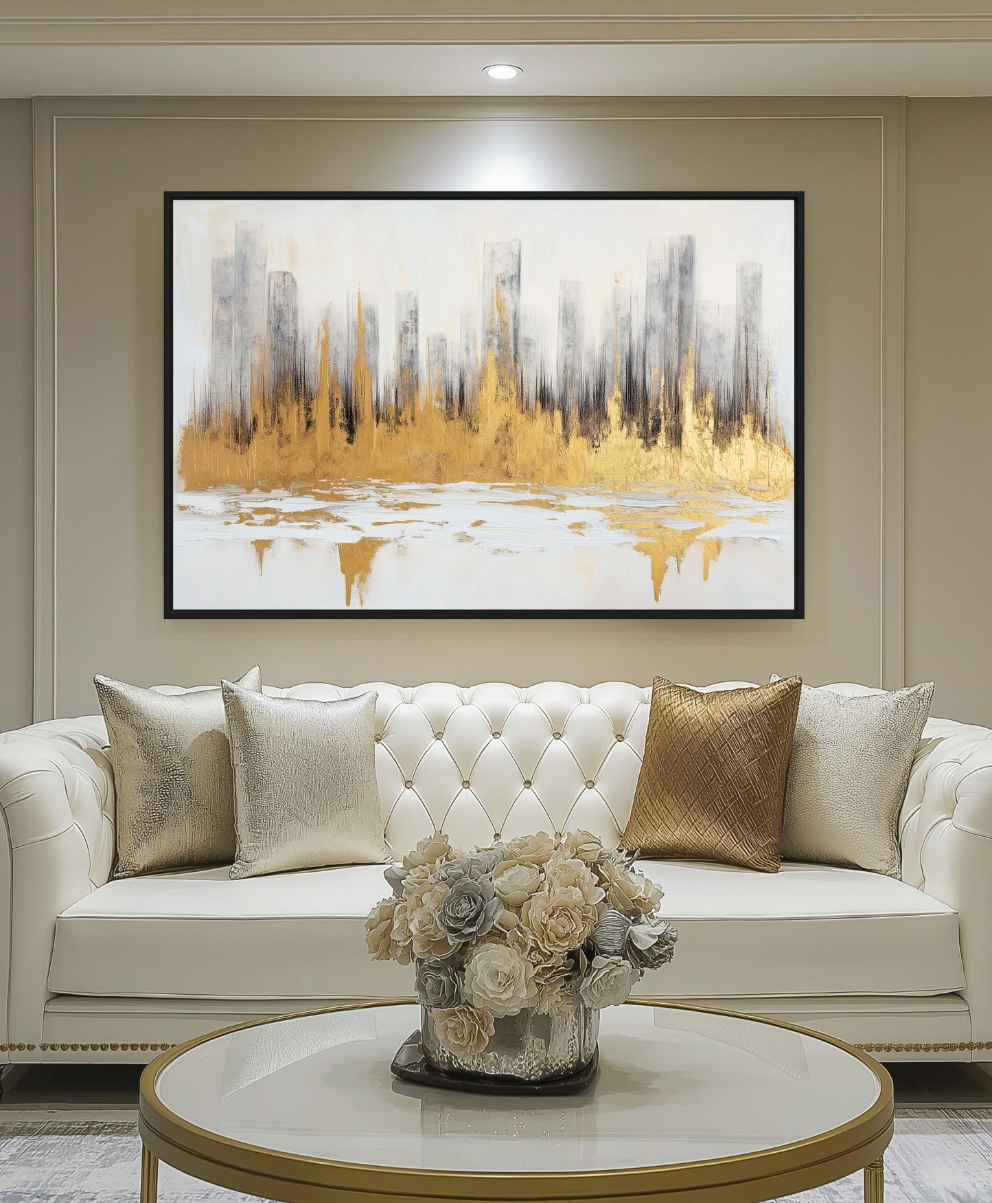 Cityscape Abstract Art Framed Canvas