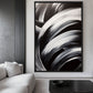 Black & White Brushstroke Art Digital Print