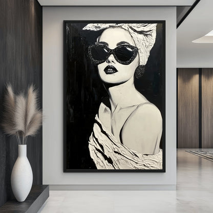 Woman Fashion Art Framed Canvas