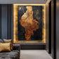 Golden Spiral Wood Art Framed Canvas