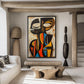 African Essence Abstract Art Framed Canvas