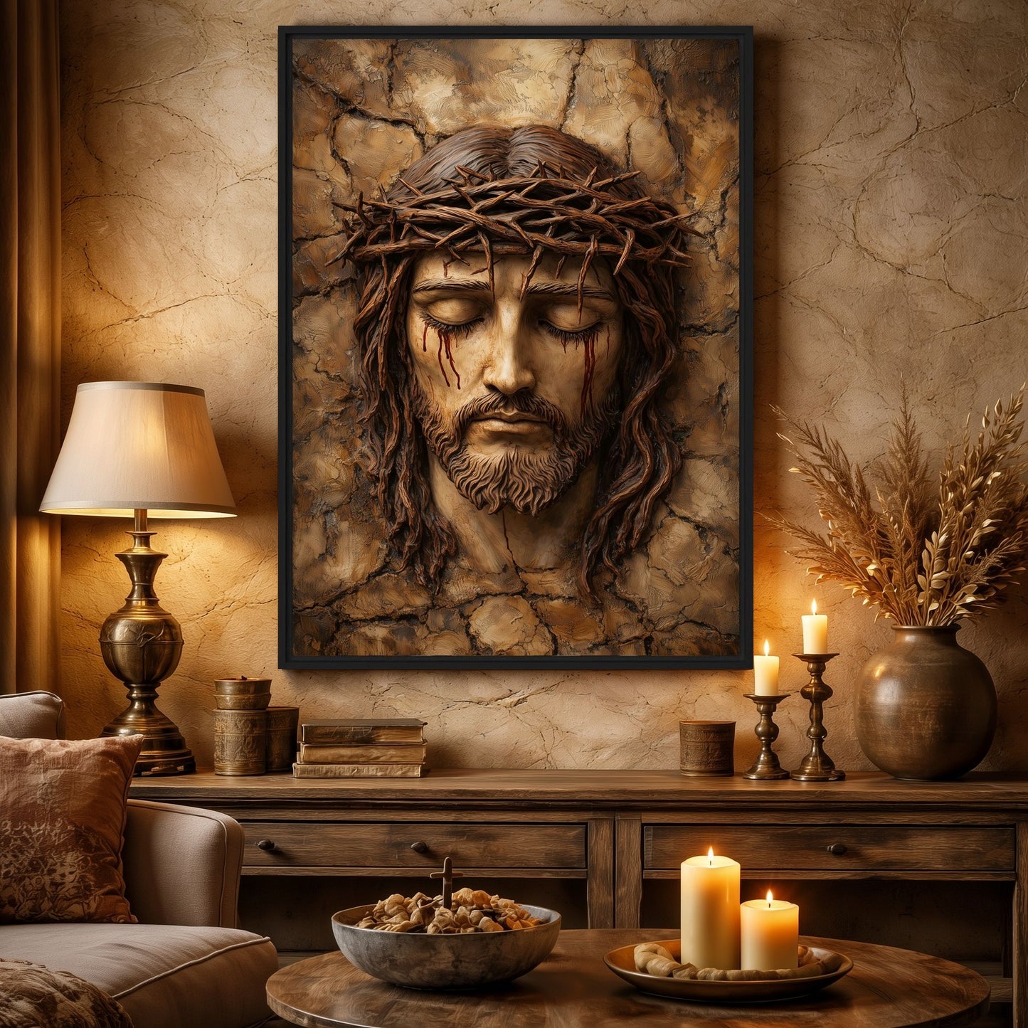 Jesus Christ Christian Art Framed Canvas - PaintFu