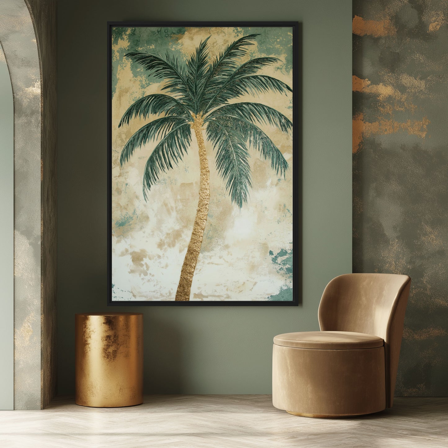 Palm Tree Beach Art Digital Print