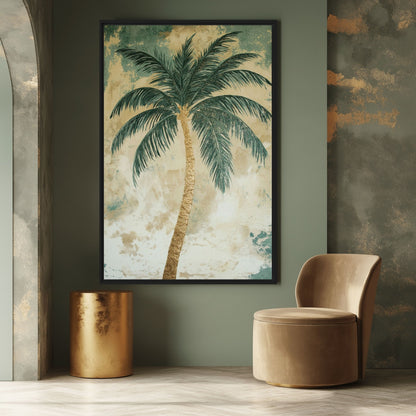 Palm Tree Beach Art Digital Print