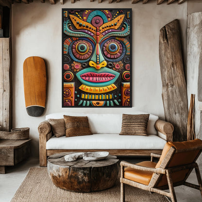 Mexican Tribal Art Canvas Print Detail | PaintFu