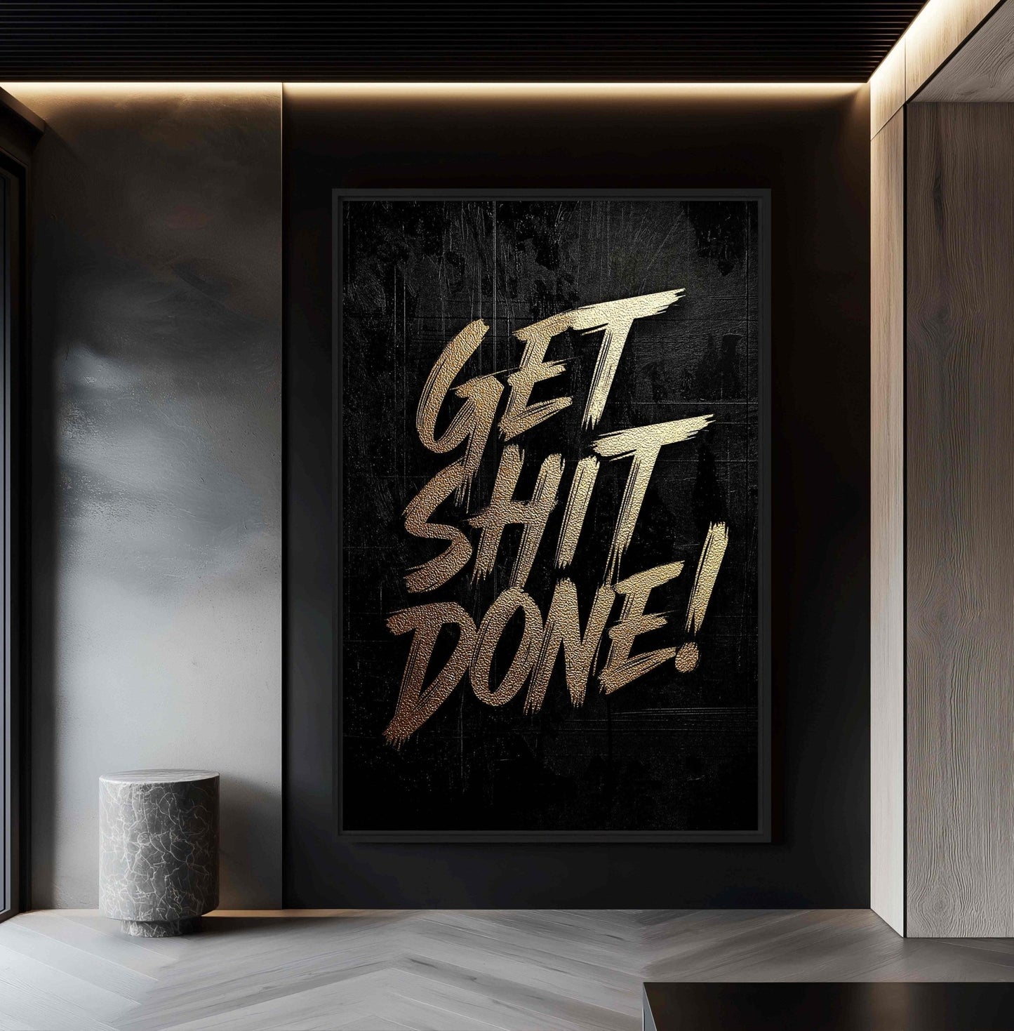 Get Shit Done Motivational Art Framed Canvas