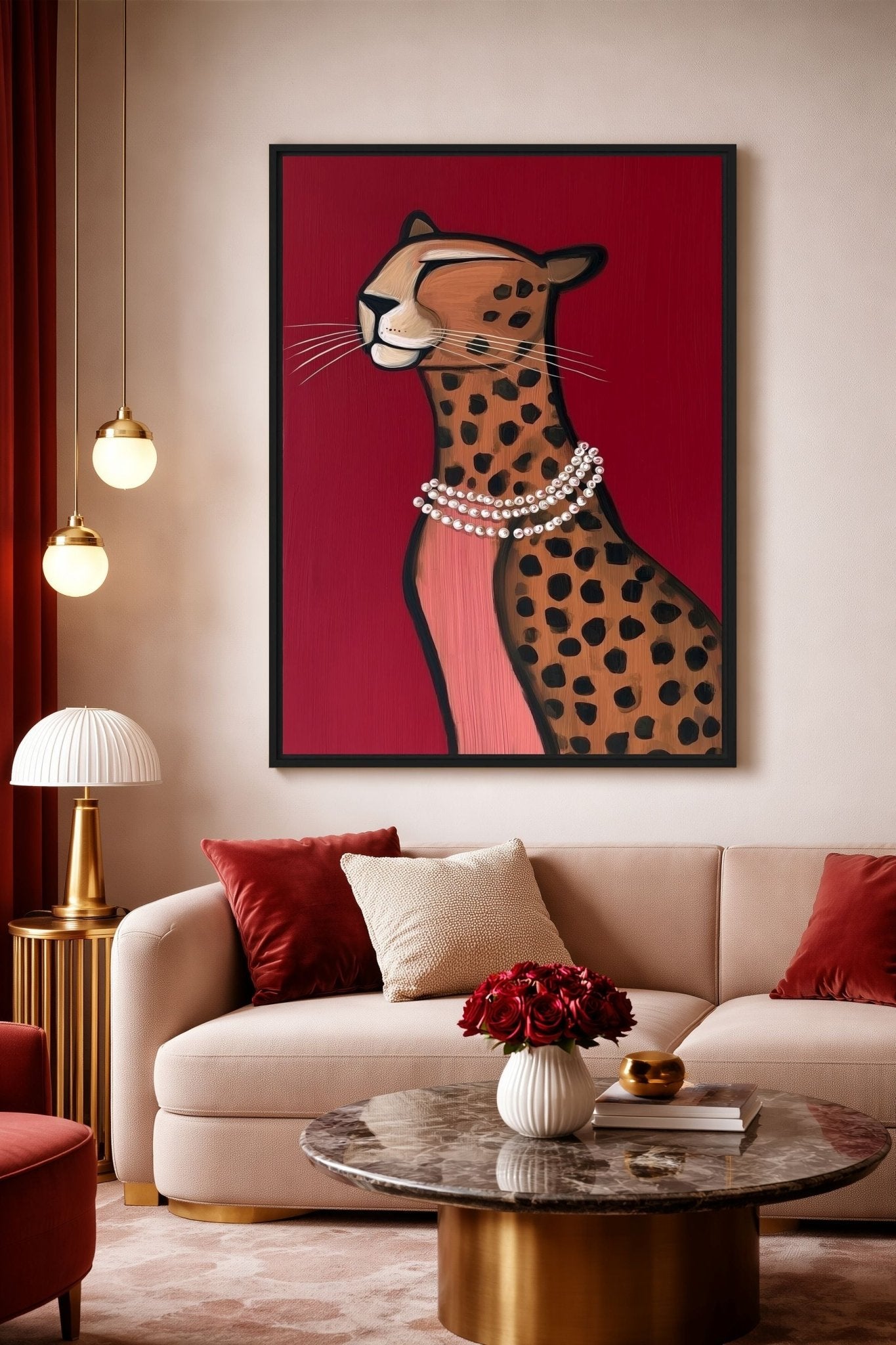 Cheetah Glam Art Framed canvas - PaintFu