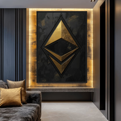 Ethereum Crypto Art Framed Canvas