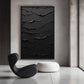 Black Minimalist Textured Art Digital Print