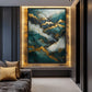Teal & Gold Landscape Modern Art Digital Print