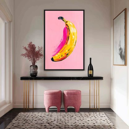 Funky Banana Food Art Framed Canvas - PaintFu