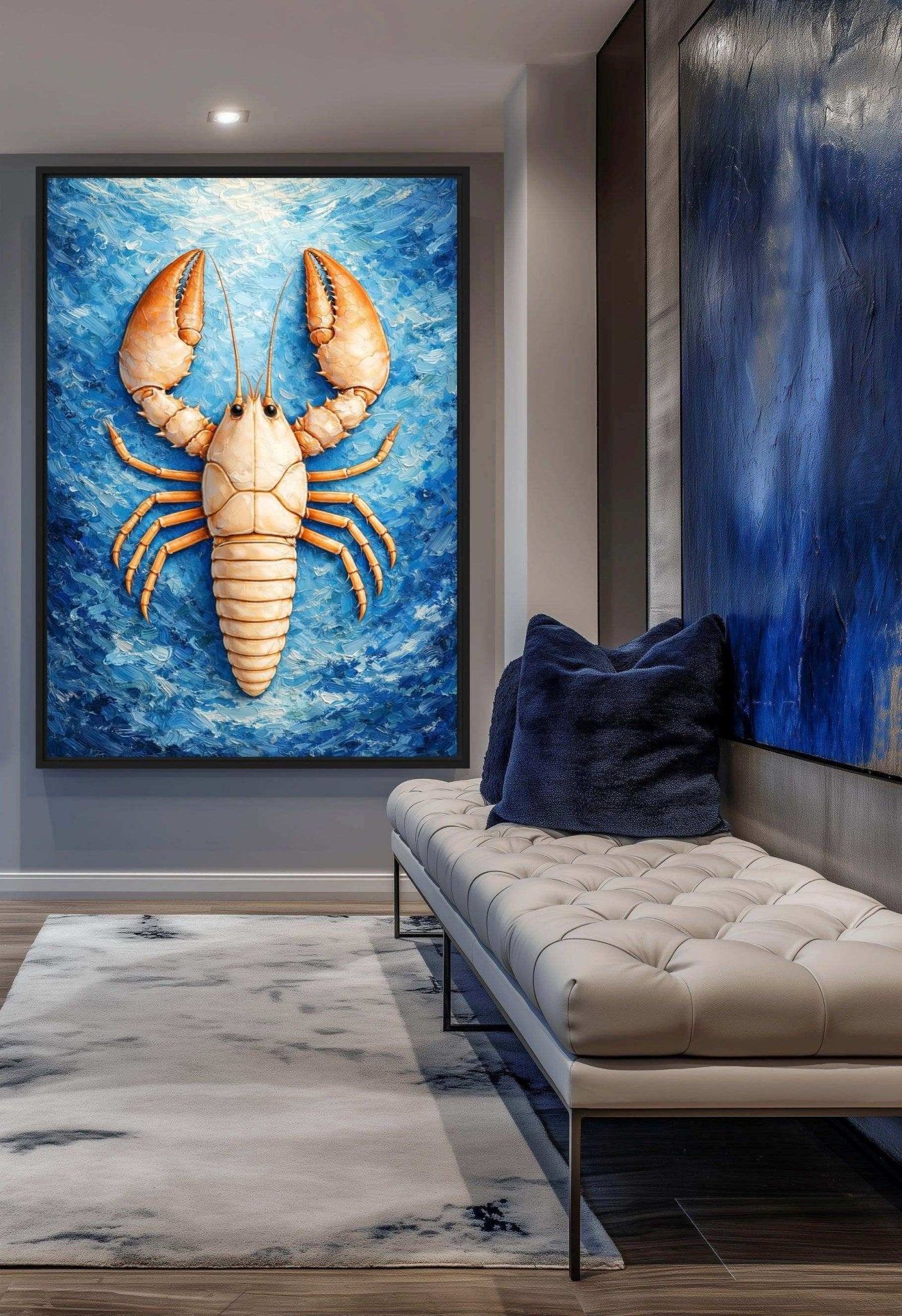 Lobster Coastal Art Framed canvas - PaintFu