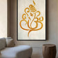 Golden Ganesh Hindu God Art Framed Canvas