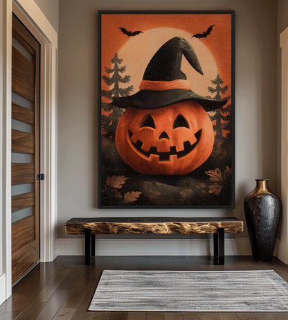 Halloween Pumpkin Framed Canvas - PaintFu