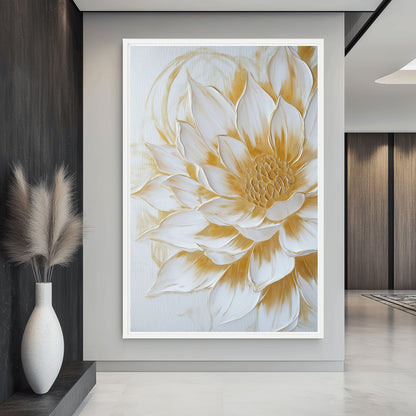 Dahlia Floral Art Framed Canvas