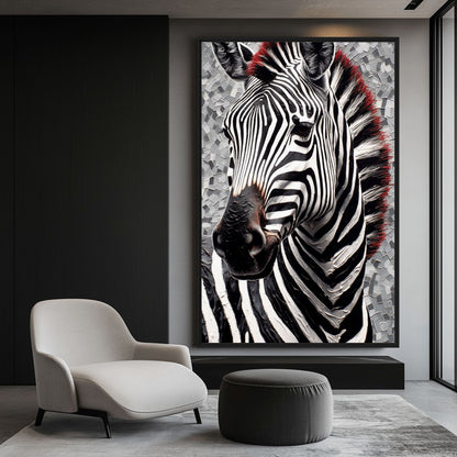 Zebra Modern Art Framed Canvas