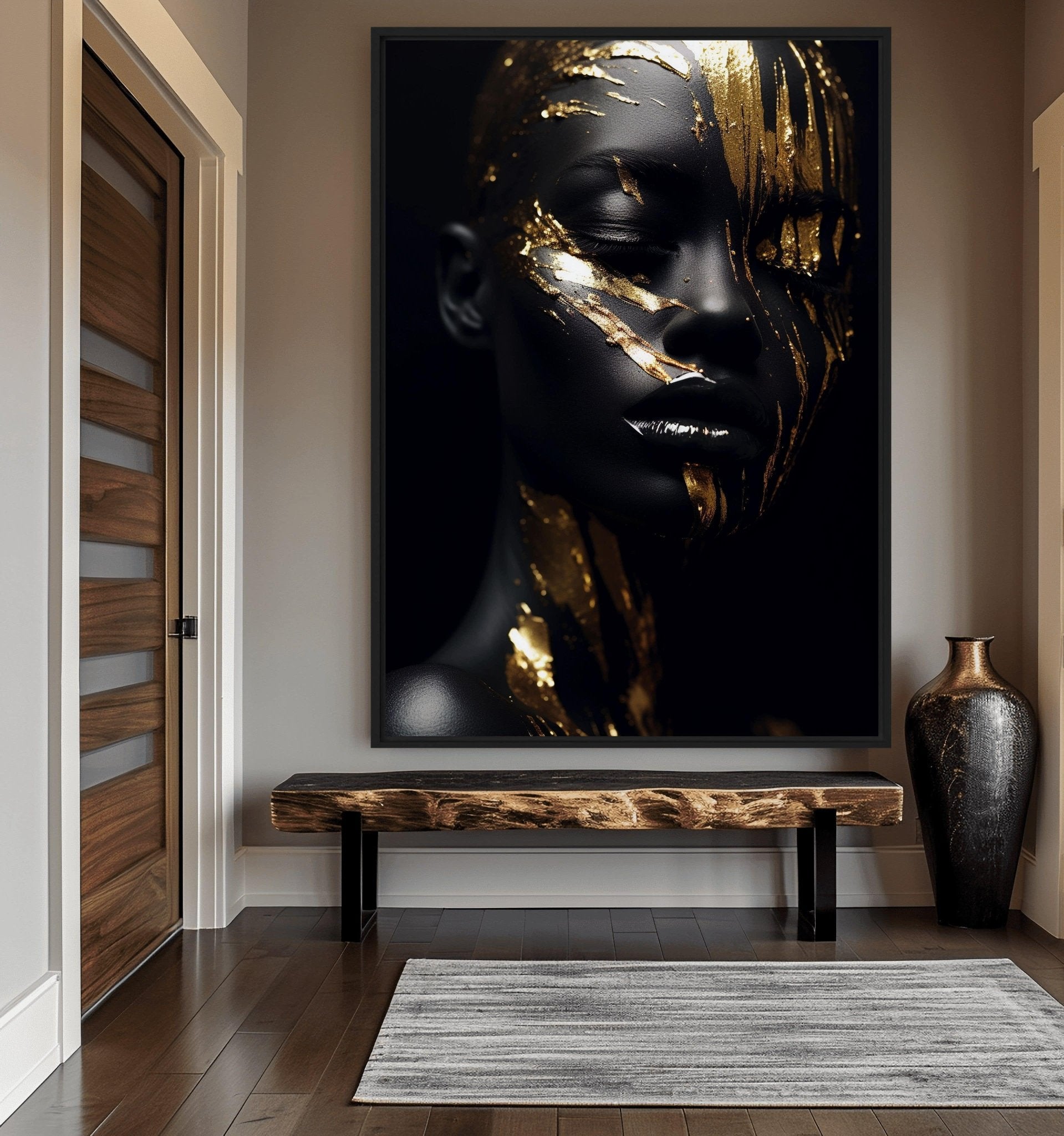 African Woman In Gold Art Digital Print