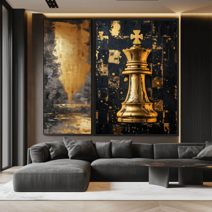 King Chess Piece Luxury Art Framed Canvas